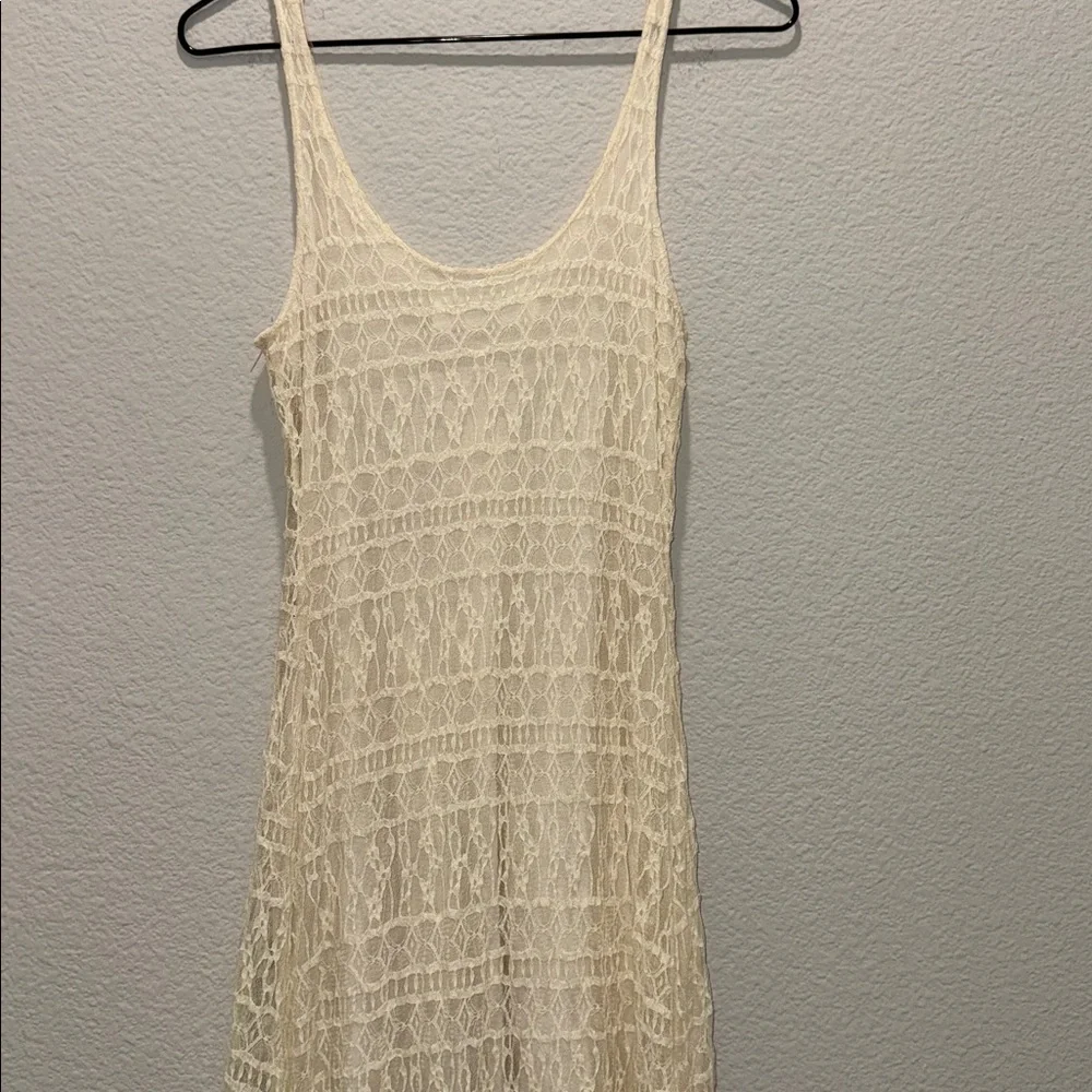 Abercrombie & Fitch Cream Sleeveless Lace Maxi Dress XS